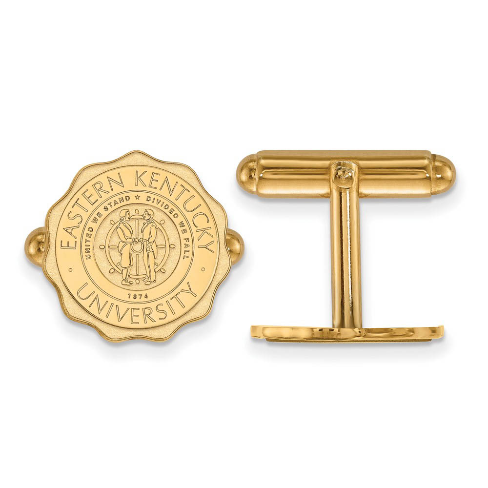 NCAA 14k Yellow Gold Eastern Kentucky University Crest Cuff Links