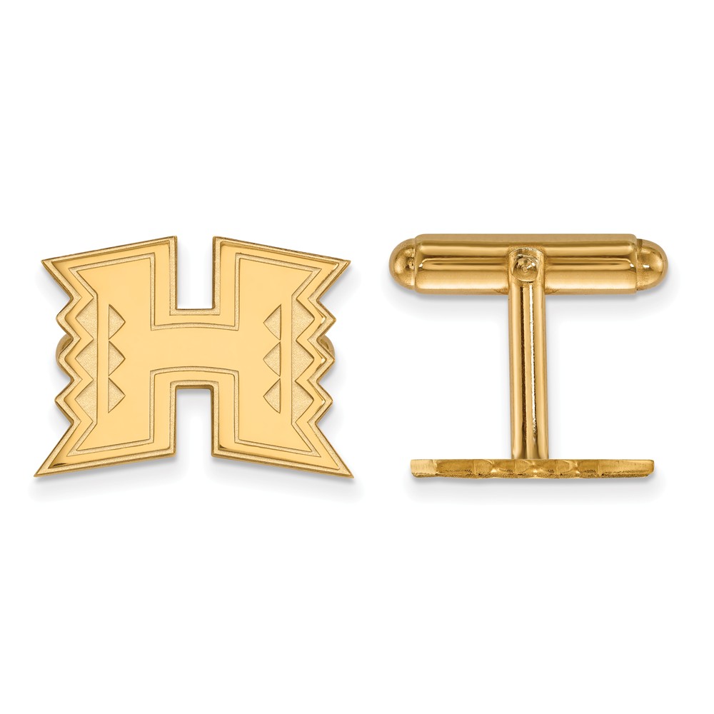 NCAA 14k Yellow Gold The University of Hawai&#039;i Cuff Links