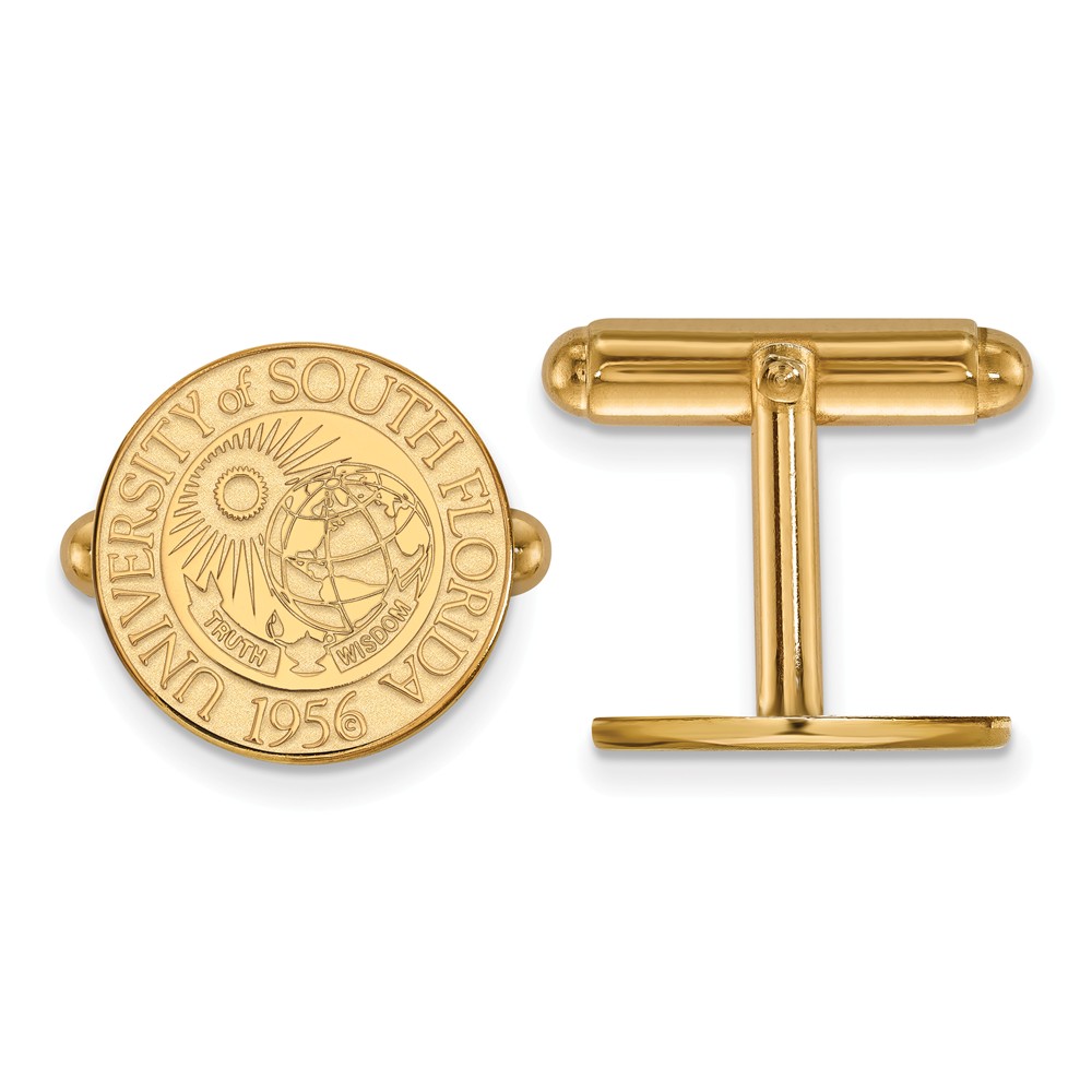 NCAA 14k Yellow Gold University of South Florida Crest Cuff Links