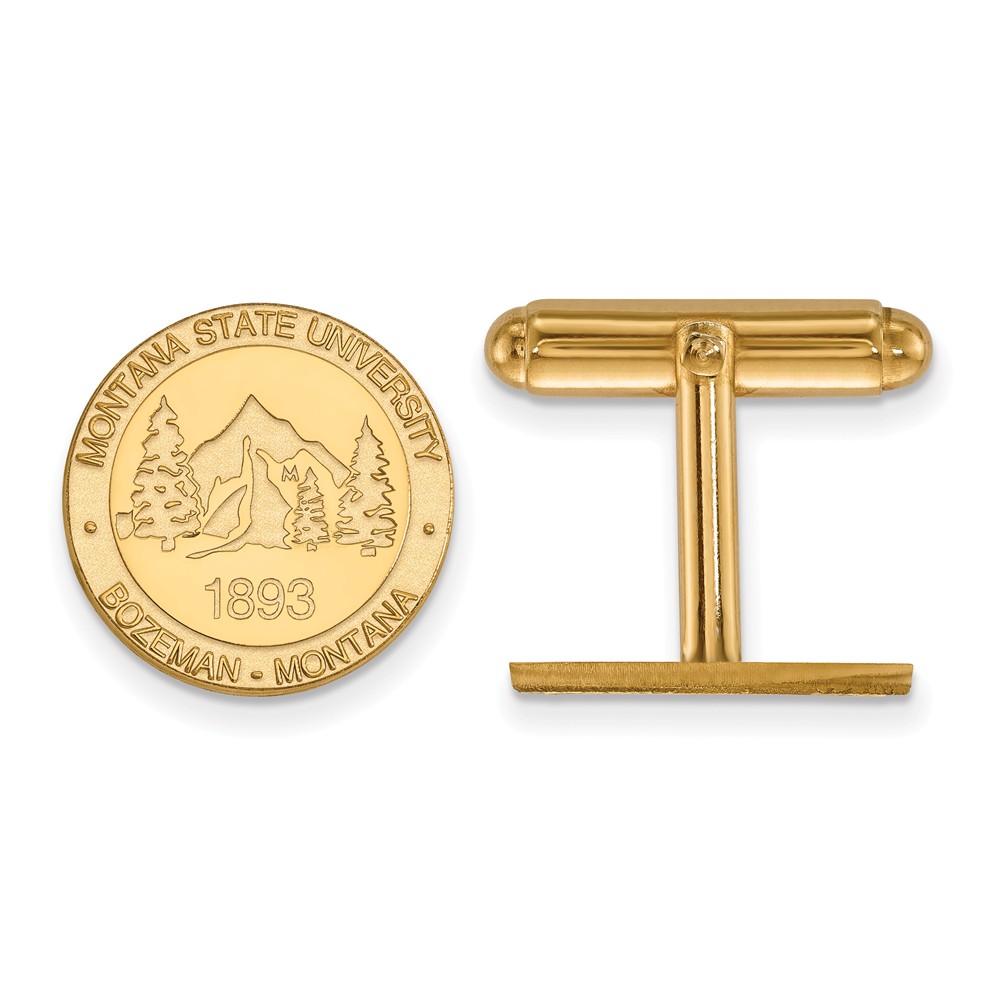 NCAA 14k Yellow Gold Montana State University Crest Cuff Links