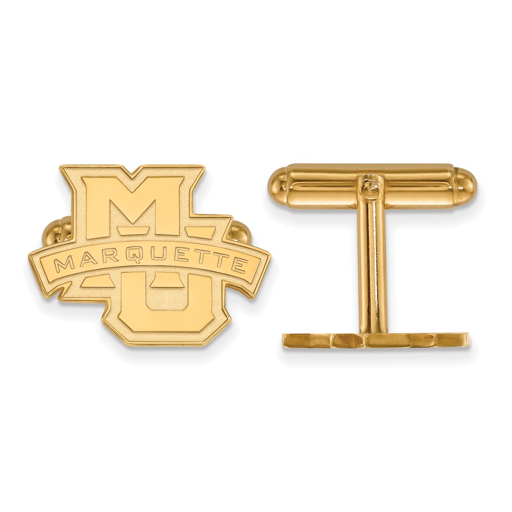 NCAA 14k Yellow Gold Marquette University Cuff Links