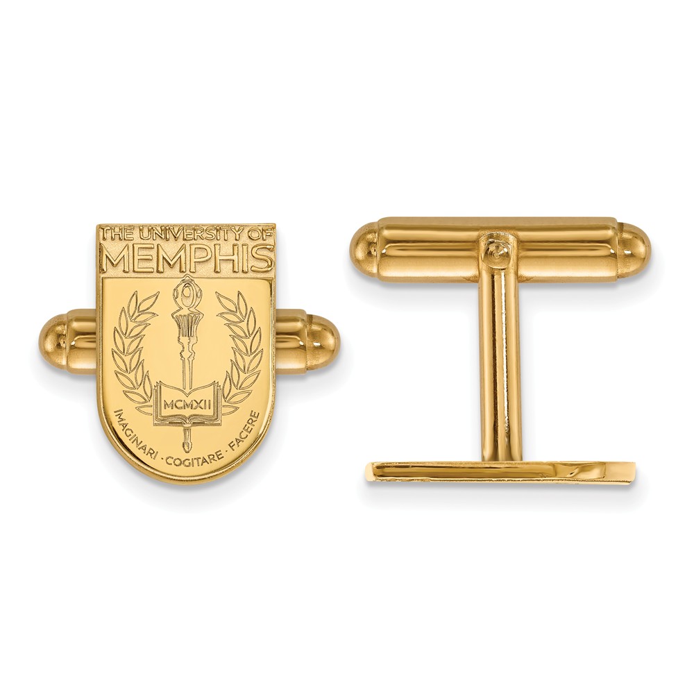 NCAA 14k Yellow Gold University of Memphis Crest Cuff Links