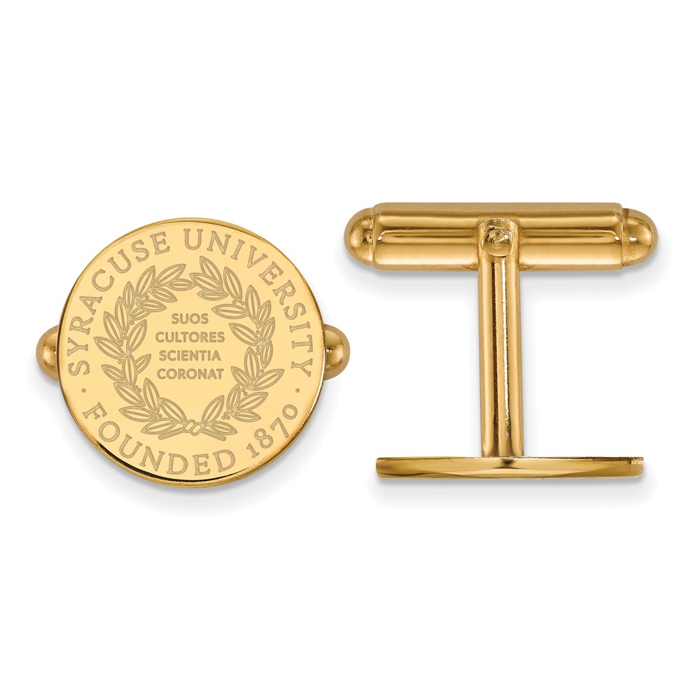 NCAA 14k Yellow Gold Syracuse University Crest Cuff Links