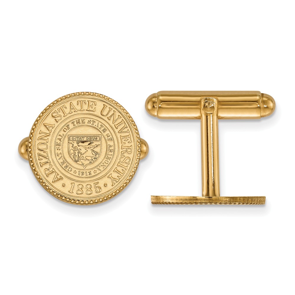 NCAA 14k Yellow Gold Arizona State University Crest Cuff Links