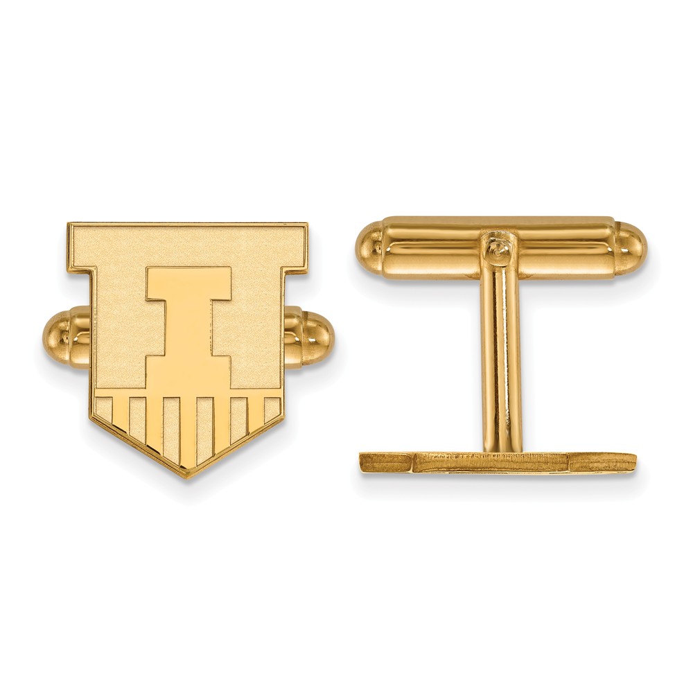 NCAA 14k Yellow Gold University of Illinois Cuff Links