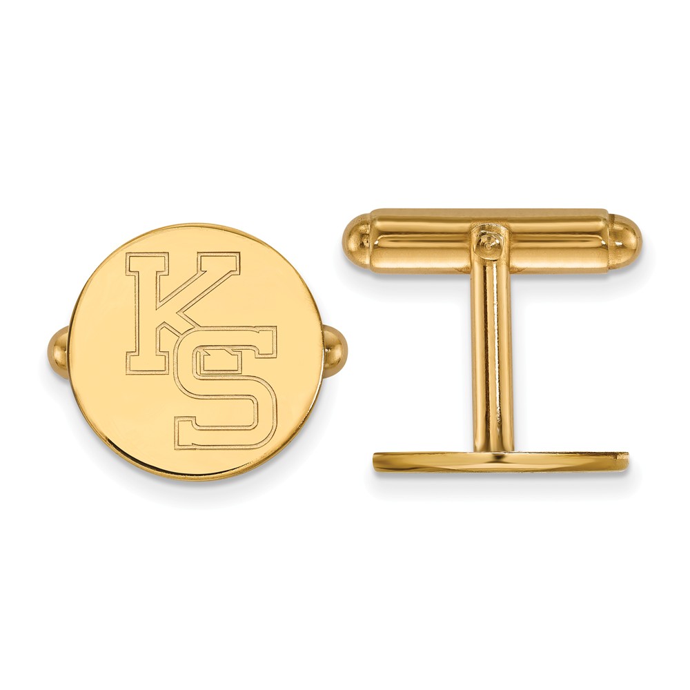 14k Yellow Gold Kansas State University Cuff Links