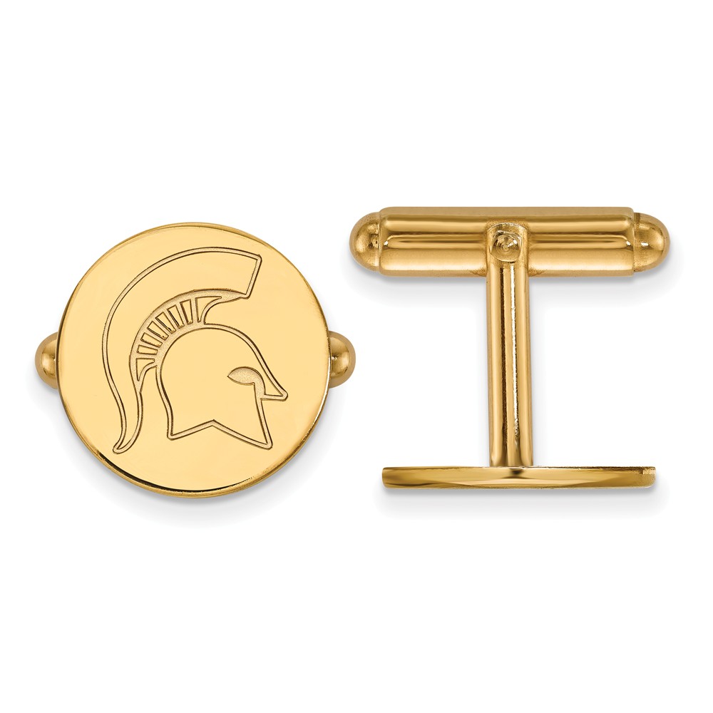 NCAA 14k Yellow Gold Michigan State University Cuff Links