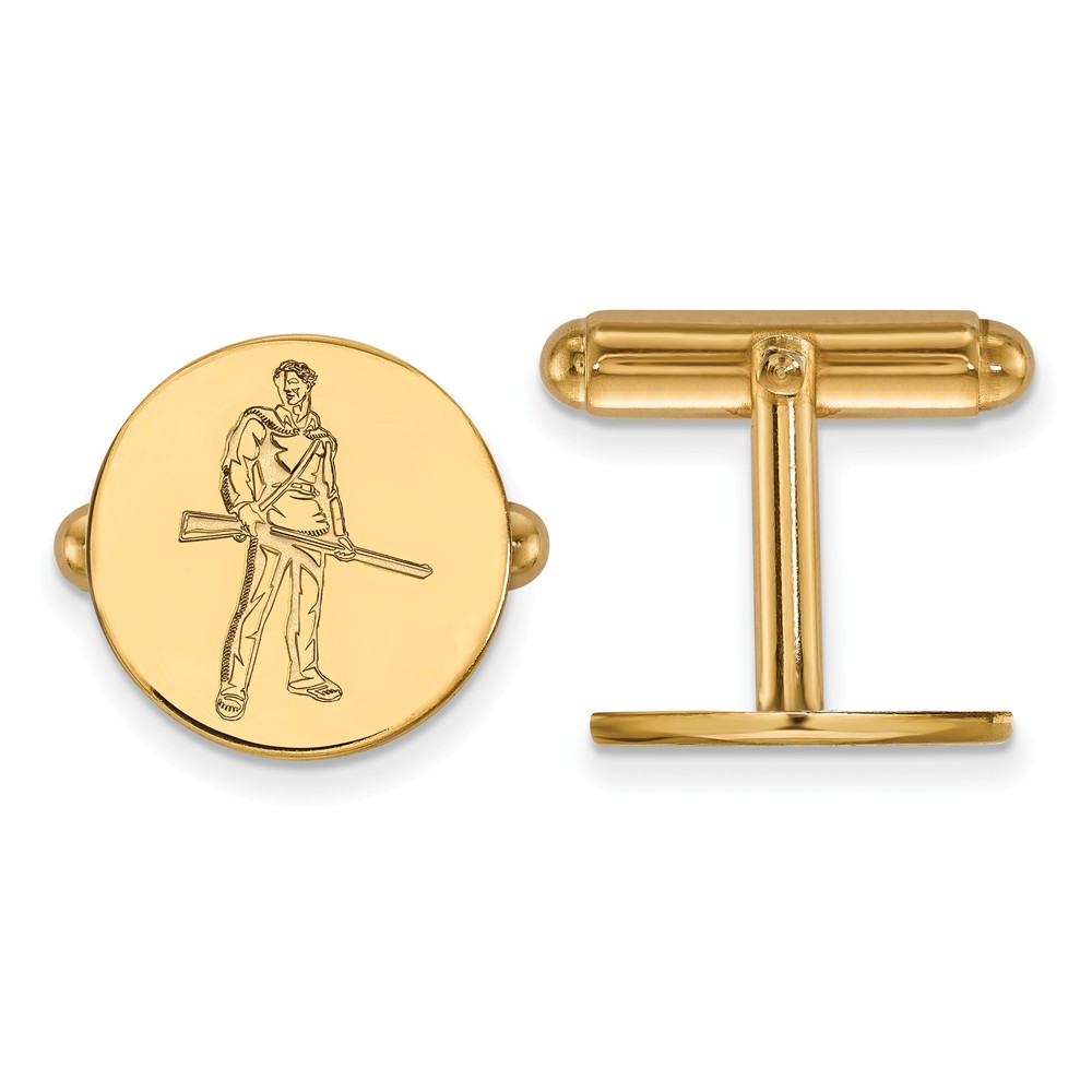 NCAA 14k Yellow Gold West Virginia University Cuff Links