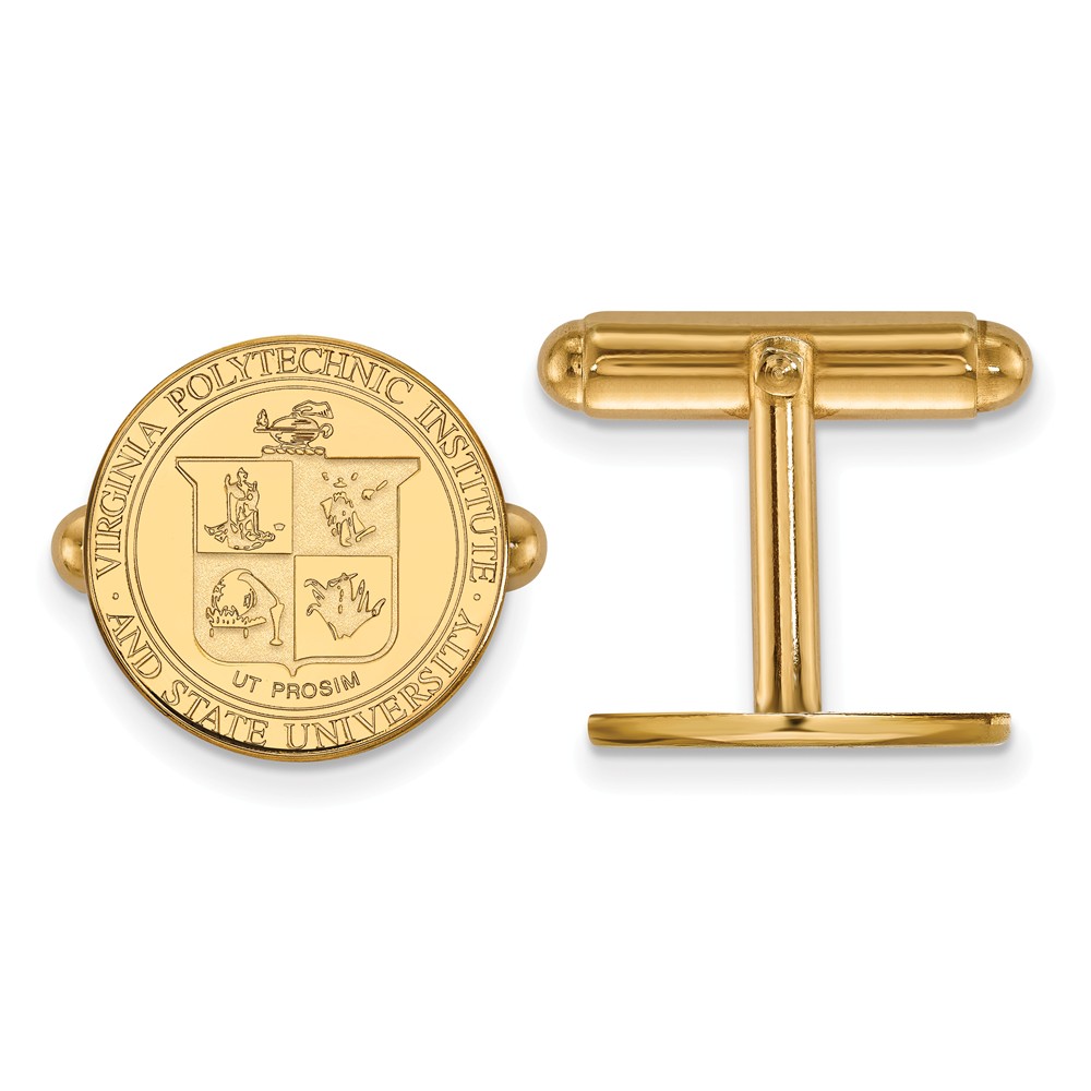 NCAA 14k Yellow Gold Virginia Tech Crest Cuff Links