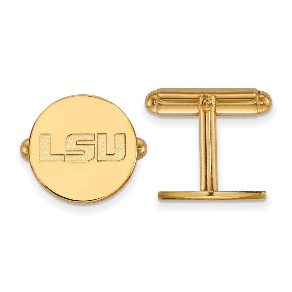 NCAA 14k Yellow Gold Louisiana State University Cuff Links