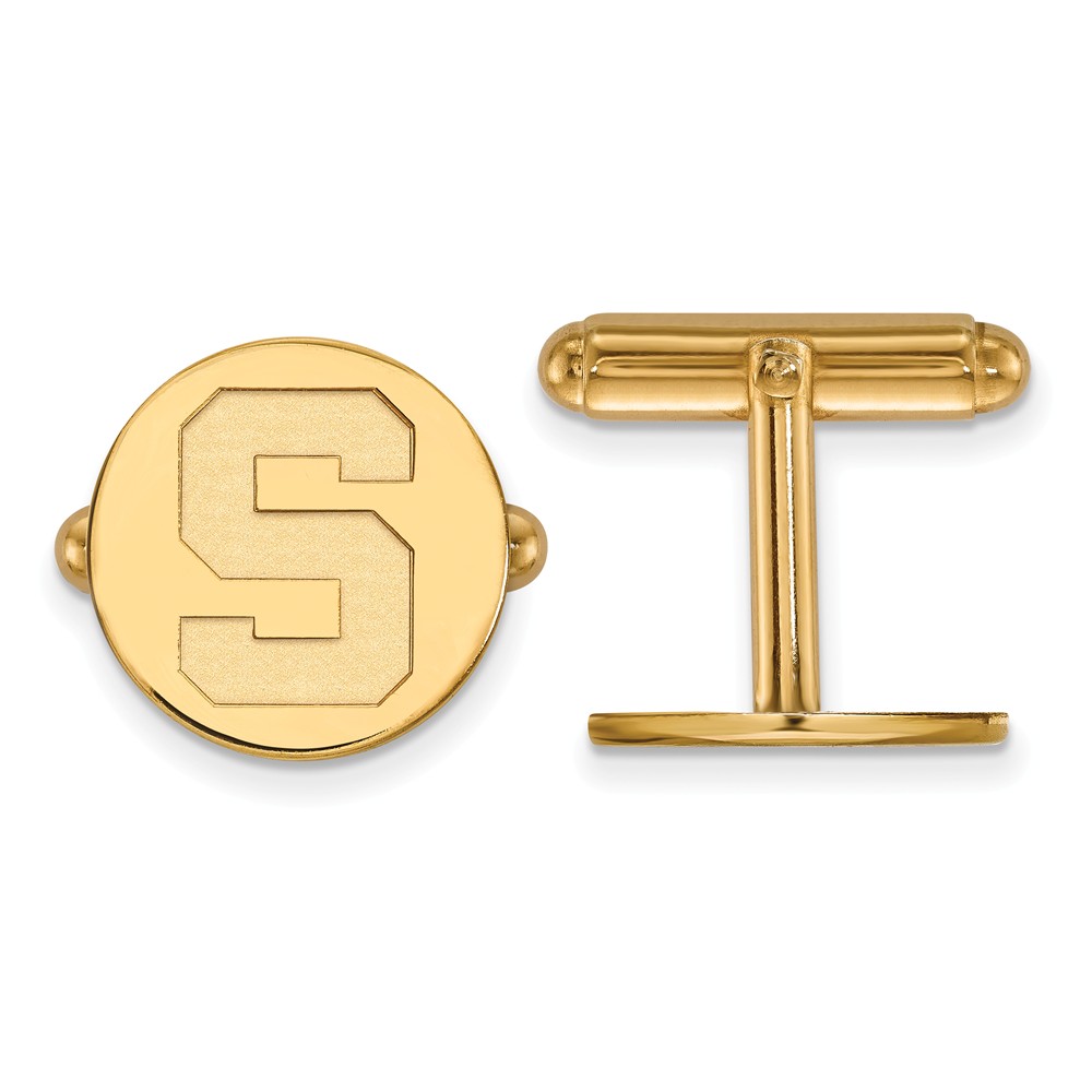 14k Gold Plated Silver Michigan State Univ. Cuff Links