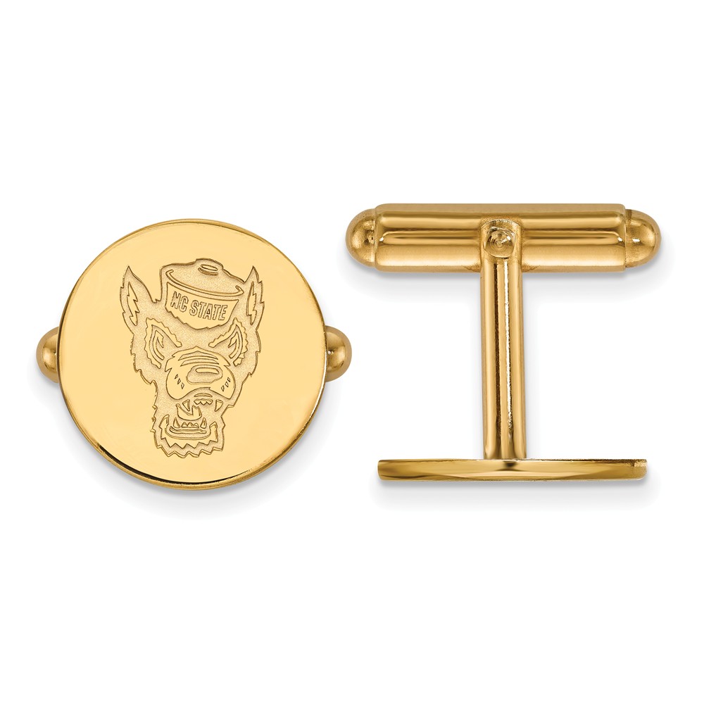 14k Gold Plated Silver North Carolina State University Cuff Links