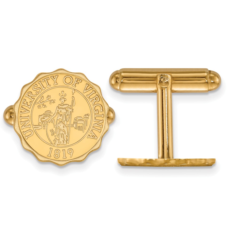 14k Gold Plated Silver University of Virginia Crest Cuff Links