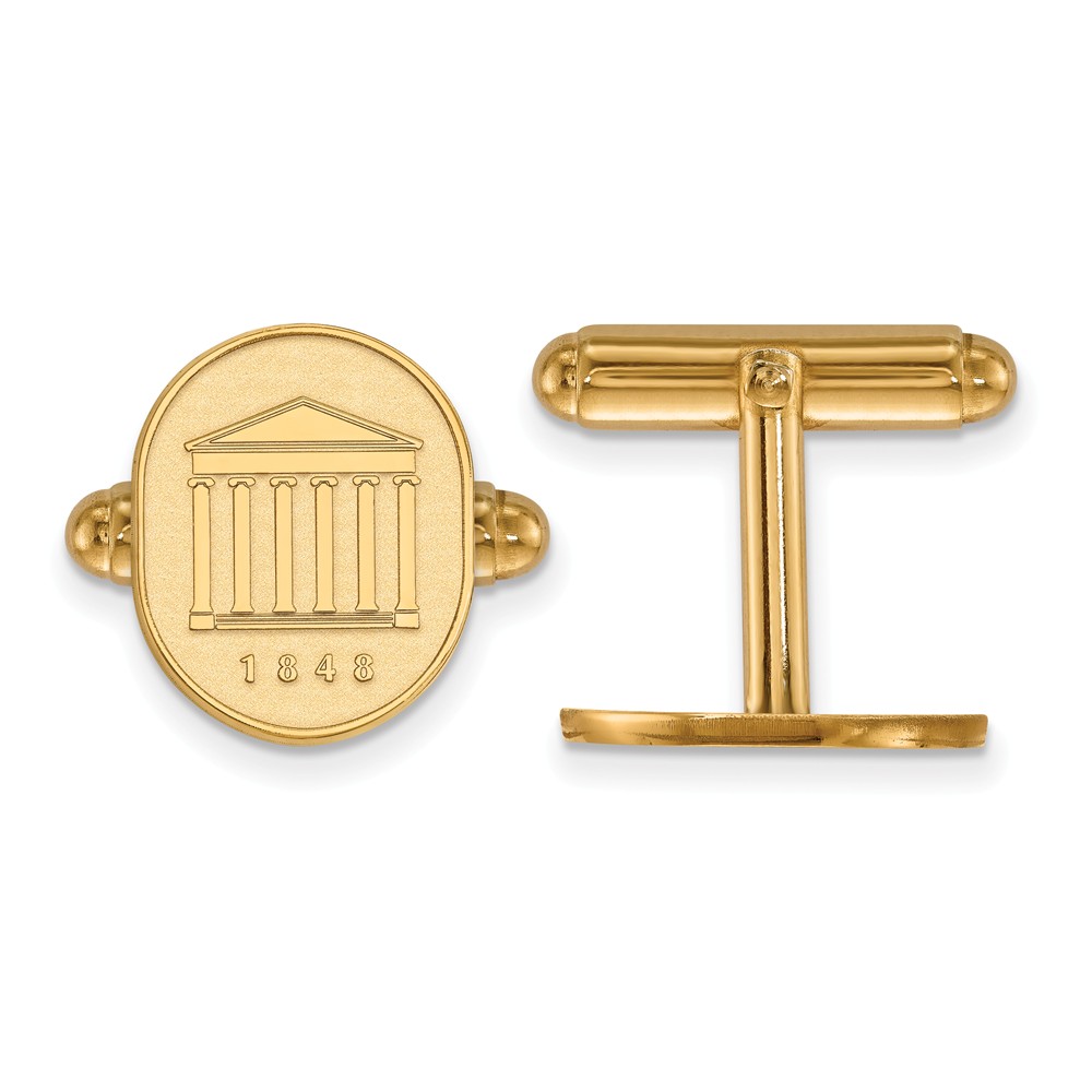 14k Gold Plated Silver University of Mississippi Crest Cuff Links