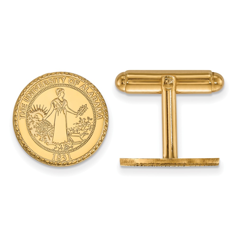 14k Gold Plated Silver University of Alabama Crest Cuff Links