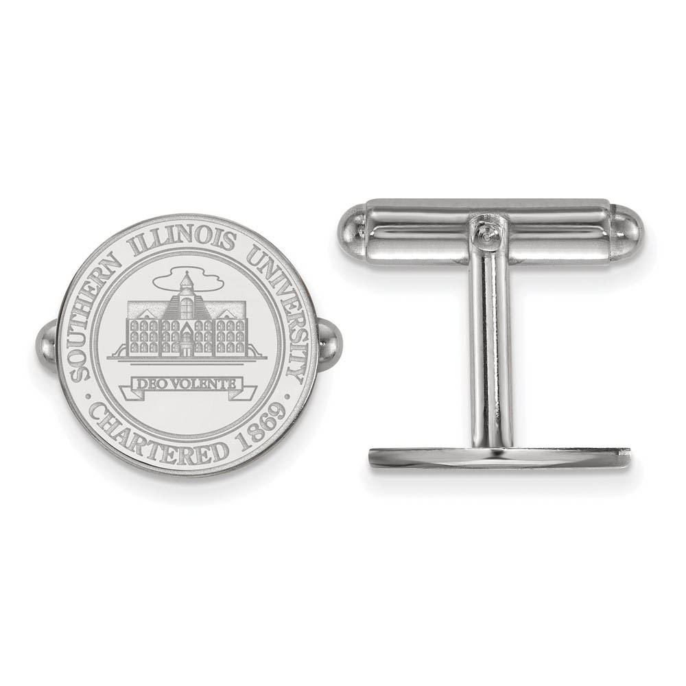 NCAA Sterling Silver Southern Illinois University Crest Cuff Links