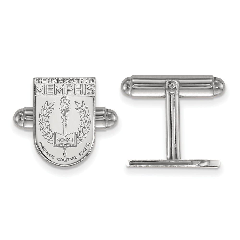 Sterling Silver University of Memphis Crest Cuff Links