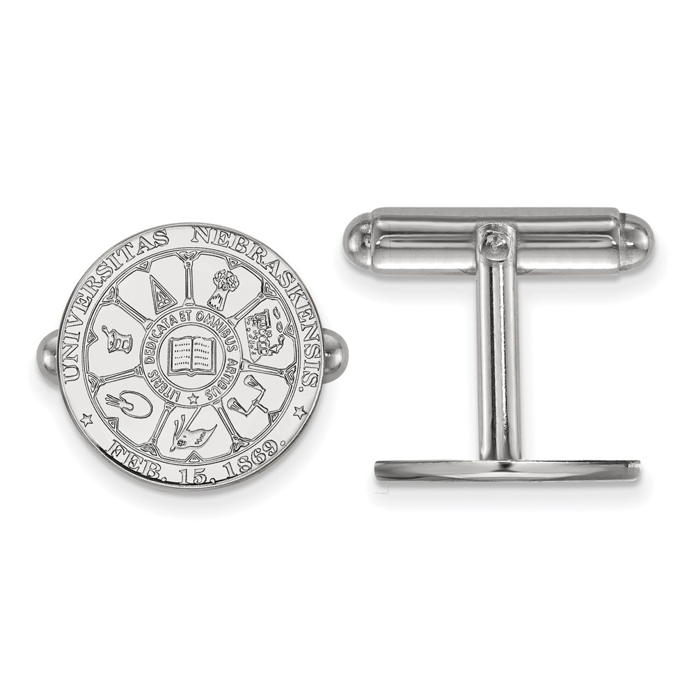 Sterling Silver University of Nebraska Crest Cuff Links