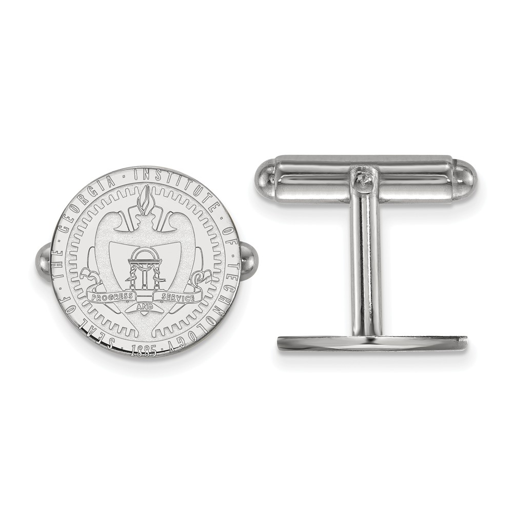 Sterling Silver Georgia Technology Crest Cuff Links