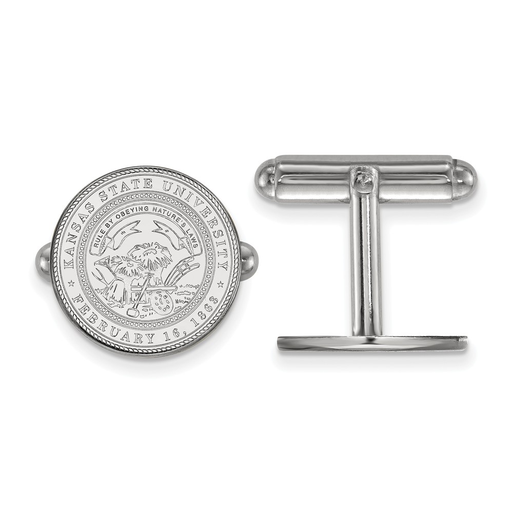 Sterling Silver Kansas State University Crest Cuff Links