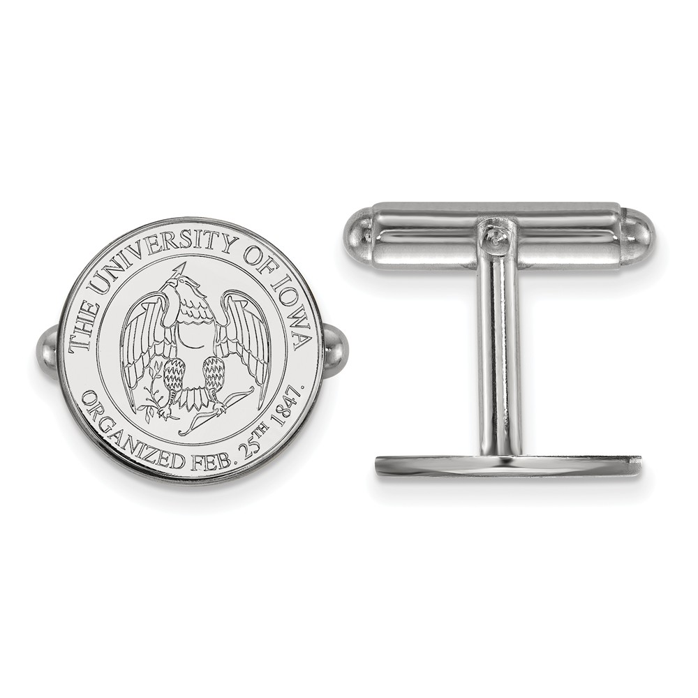 Sterling Silver University of Iowa Crest Cuff Links
