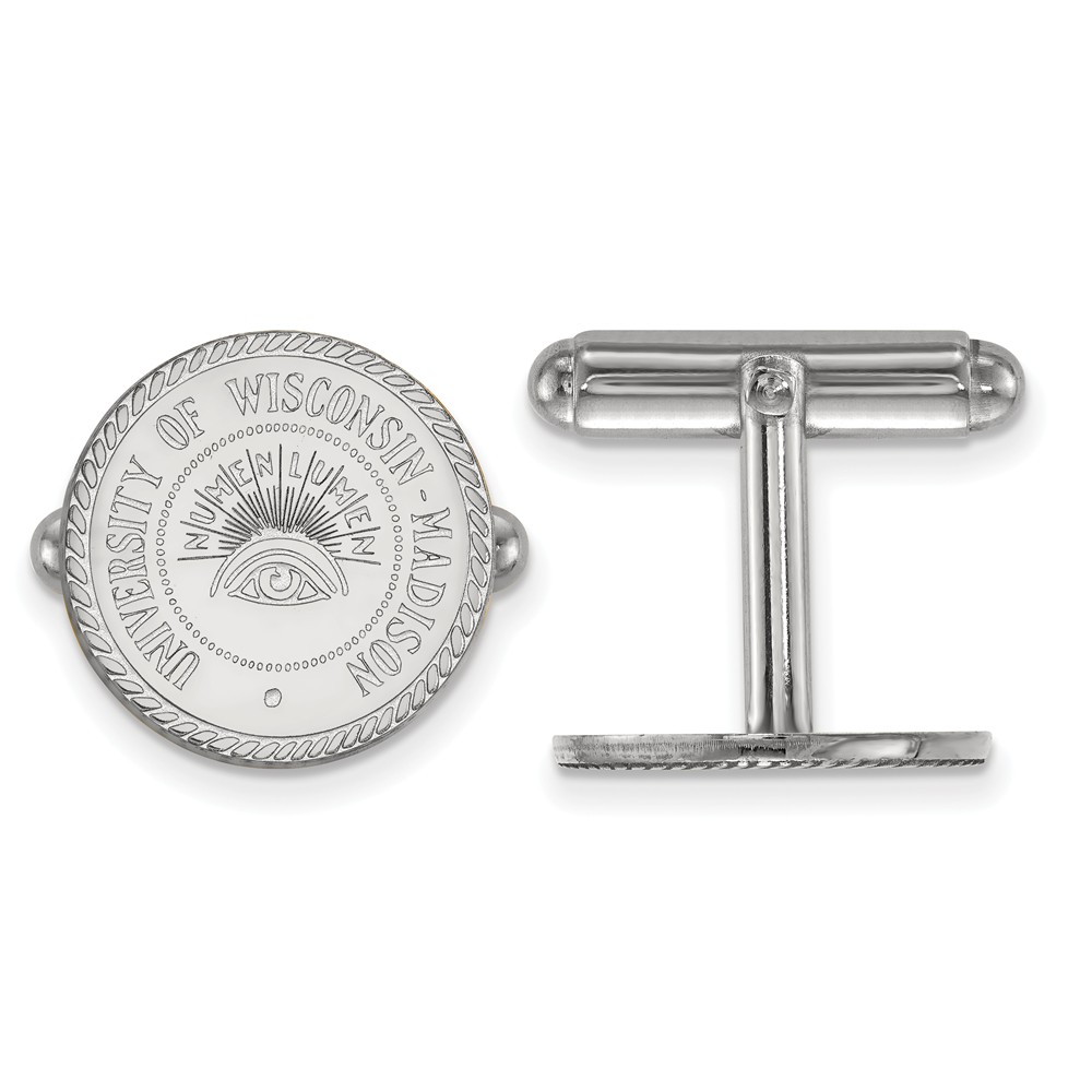 Sterling Silver University of Wisconsin Crest Cuff Links
