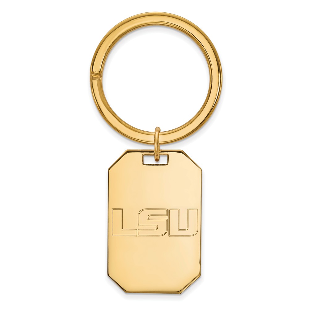 NCAA 14k Gold Plated Silver Louisiana State Key Chain