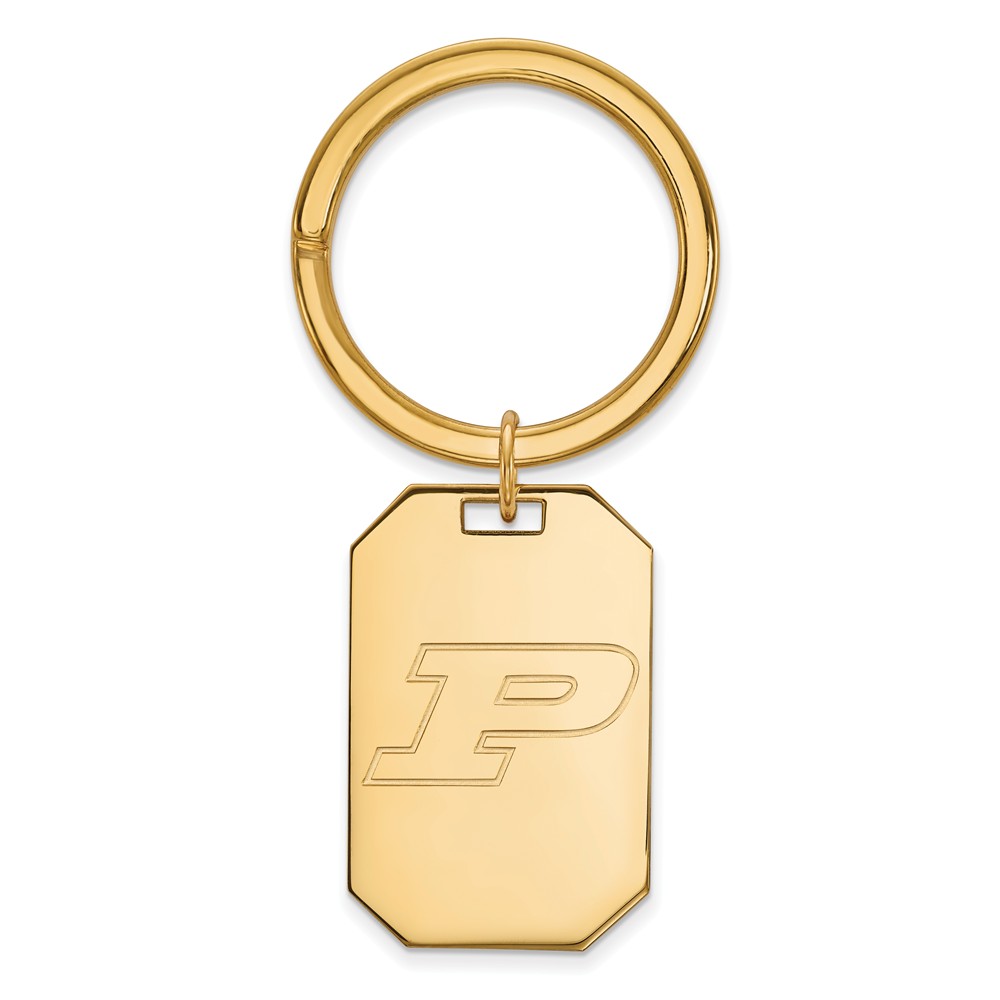 14k Gold Plated Silver Purdue Logo Key Chain