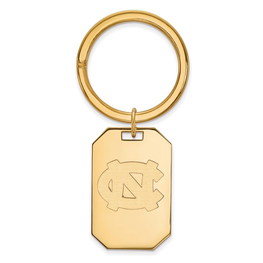 NCAA 14k Gold Plated Silver U of North Carolina Logo Key Chain