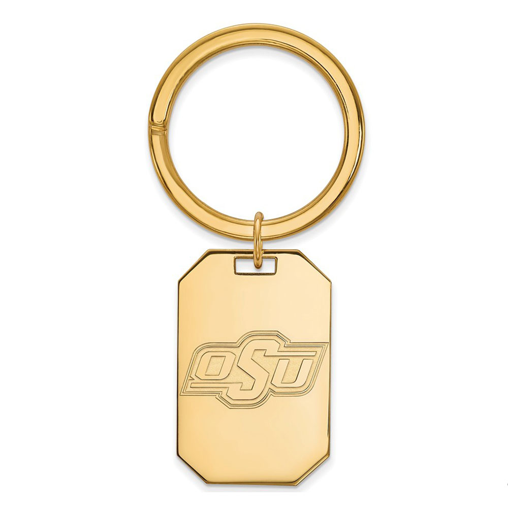 NCAA 14k Gold Plated Silver Oklahoma State Key Chain