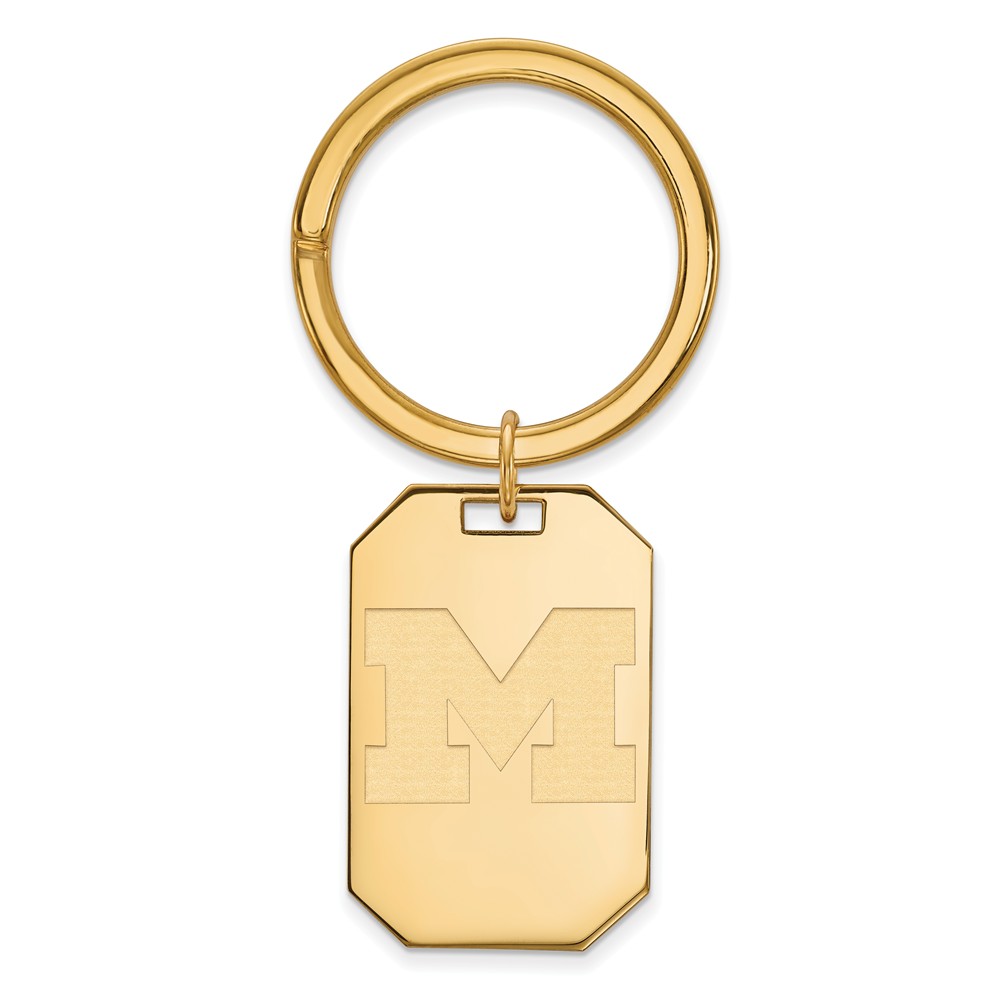 NCAA 14k Gold Plated Silver Michigan (Univ of) Key Chain