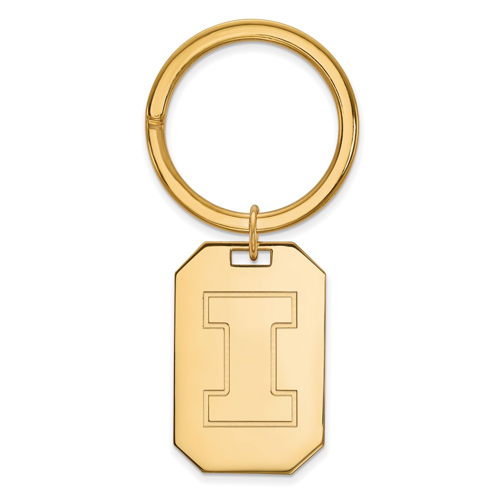 NCAA 14k Gold Plated Silver U of Illinois Key Chain