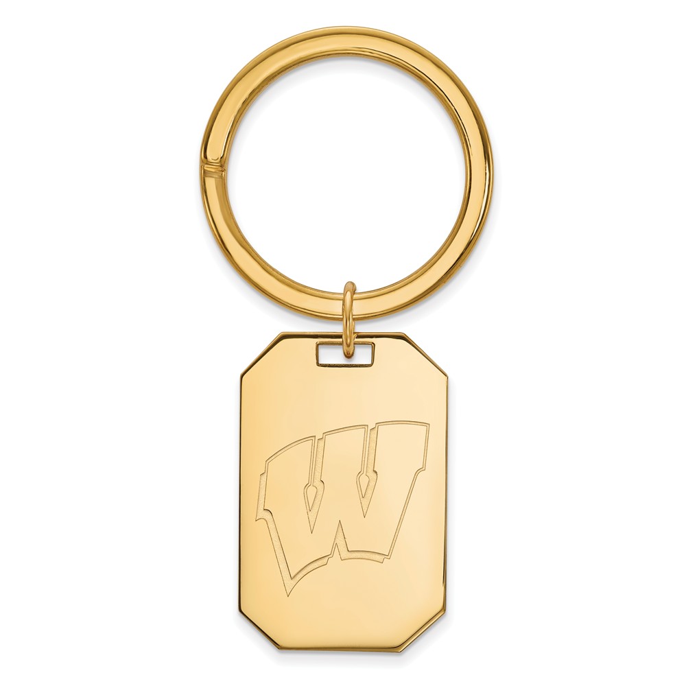 14k Gold Plated Silver U of Wisconsin Key Chain