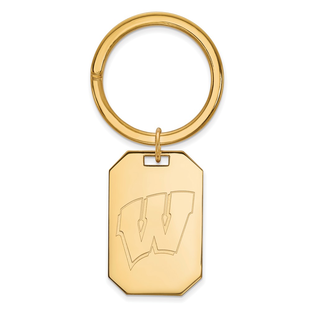 NCAA 14k Gold Plated Silver U of Wisconsin Key Chain