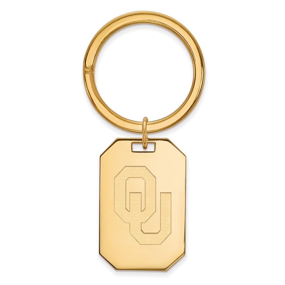 14k Gold Plated Silver U of Oklahoma Logo Key Chain