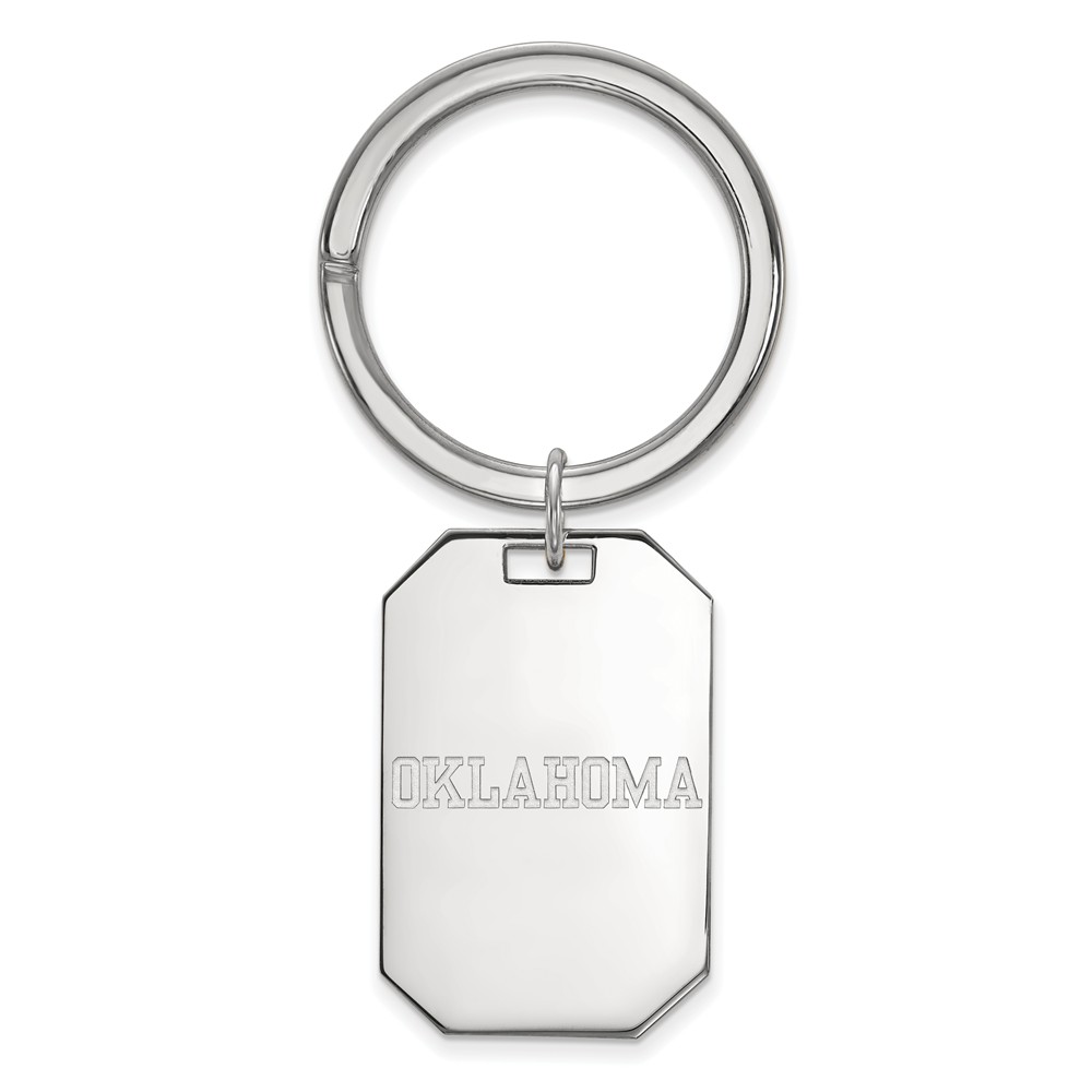 Sterling Silver U of Oklahoma Logo Key Chain