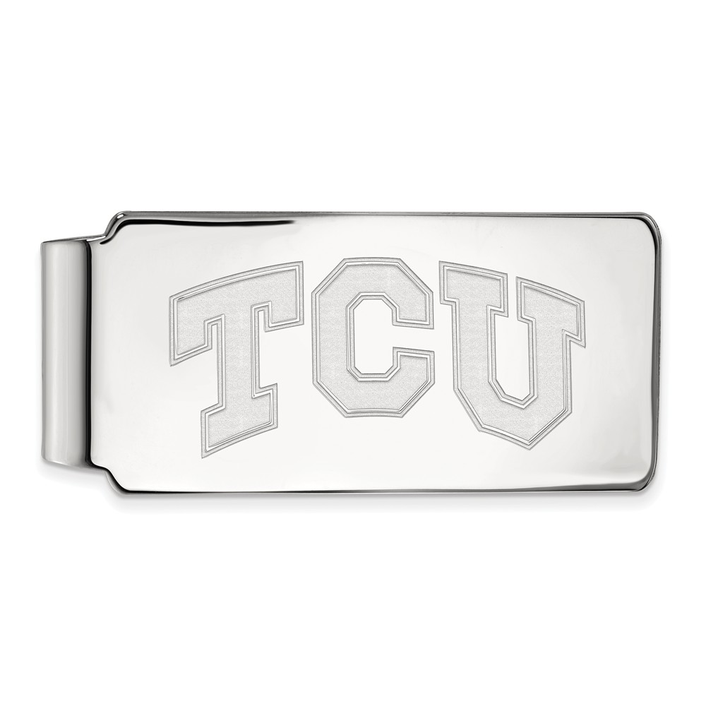 NCAA 10k White Gold Texas Christian U Money Clip