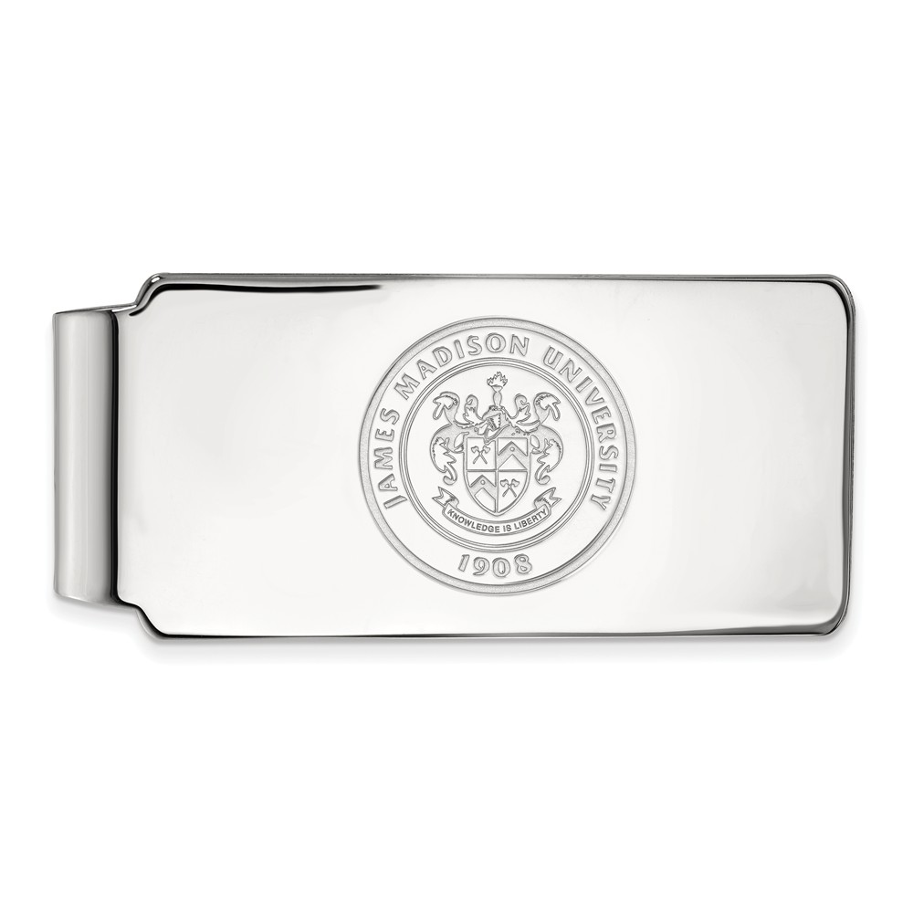 10k White Gold James Madison U Crest Money Clip