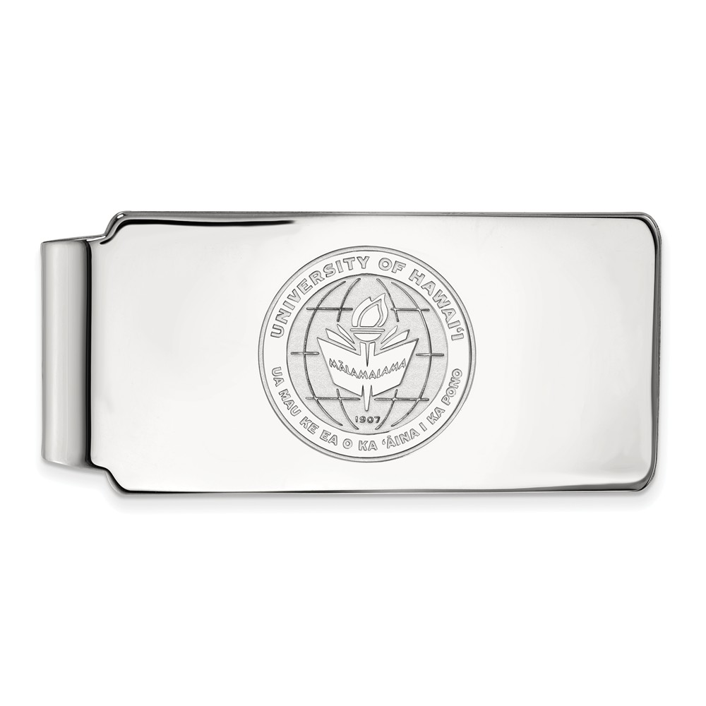 NCAA 10k White Gold The U of Hawai&#039;i Crest Money Clip