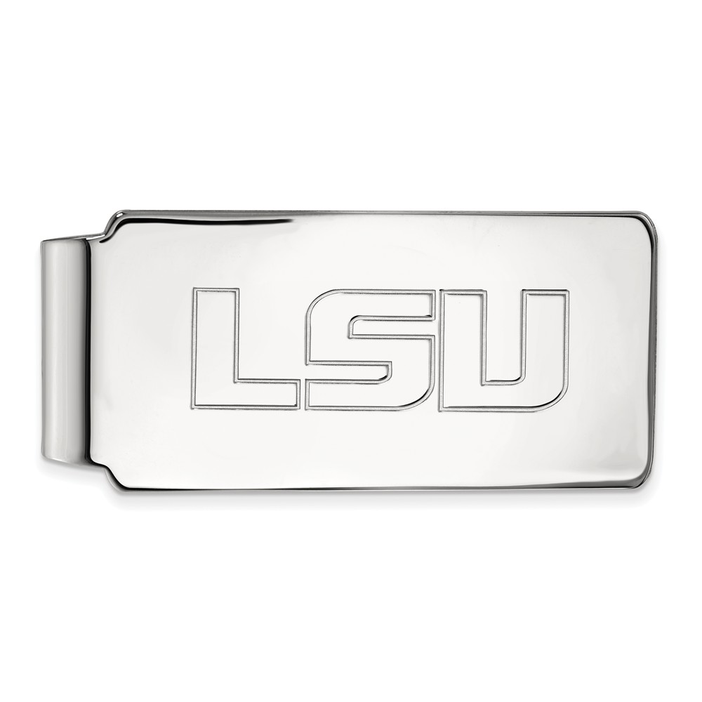 10k White Gold Louisiana State Money Clip