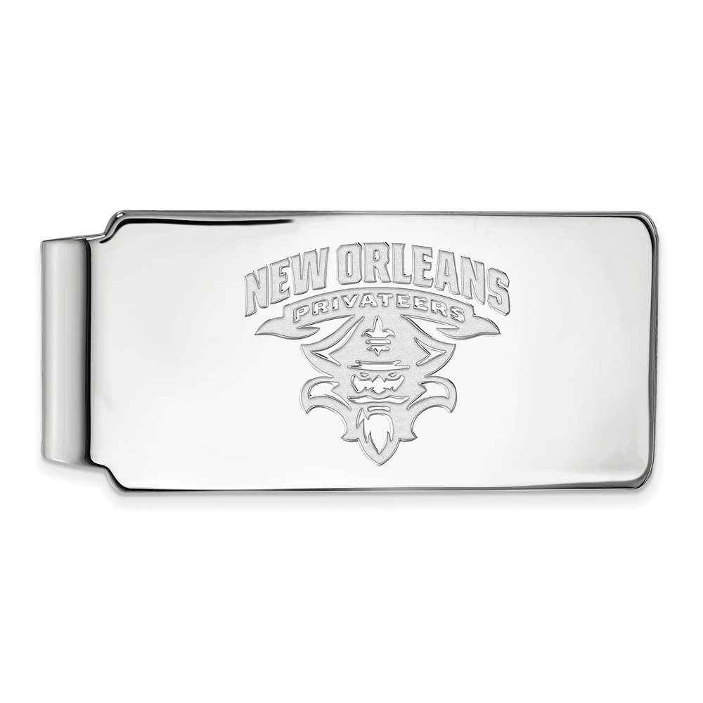 NCAA 10k White Gold U of New Orleans Money Clip