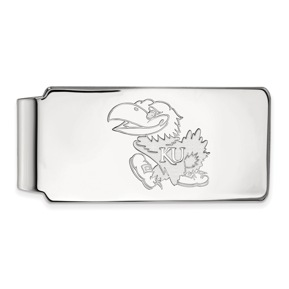 NCAA 10k White Gold U of Kansas Money Clip