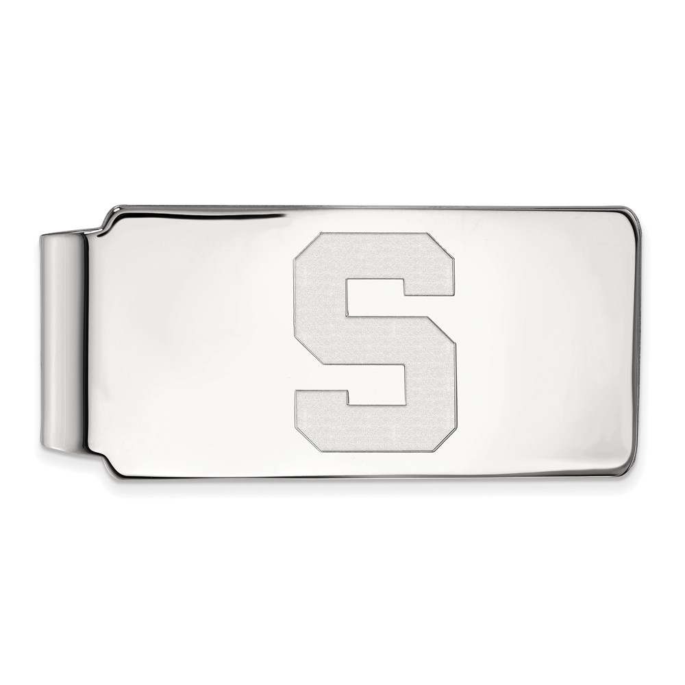 10k White Gold Michigan State Money Clip