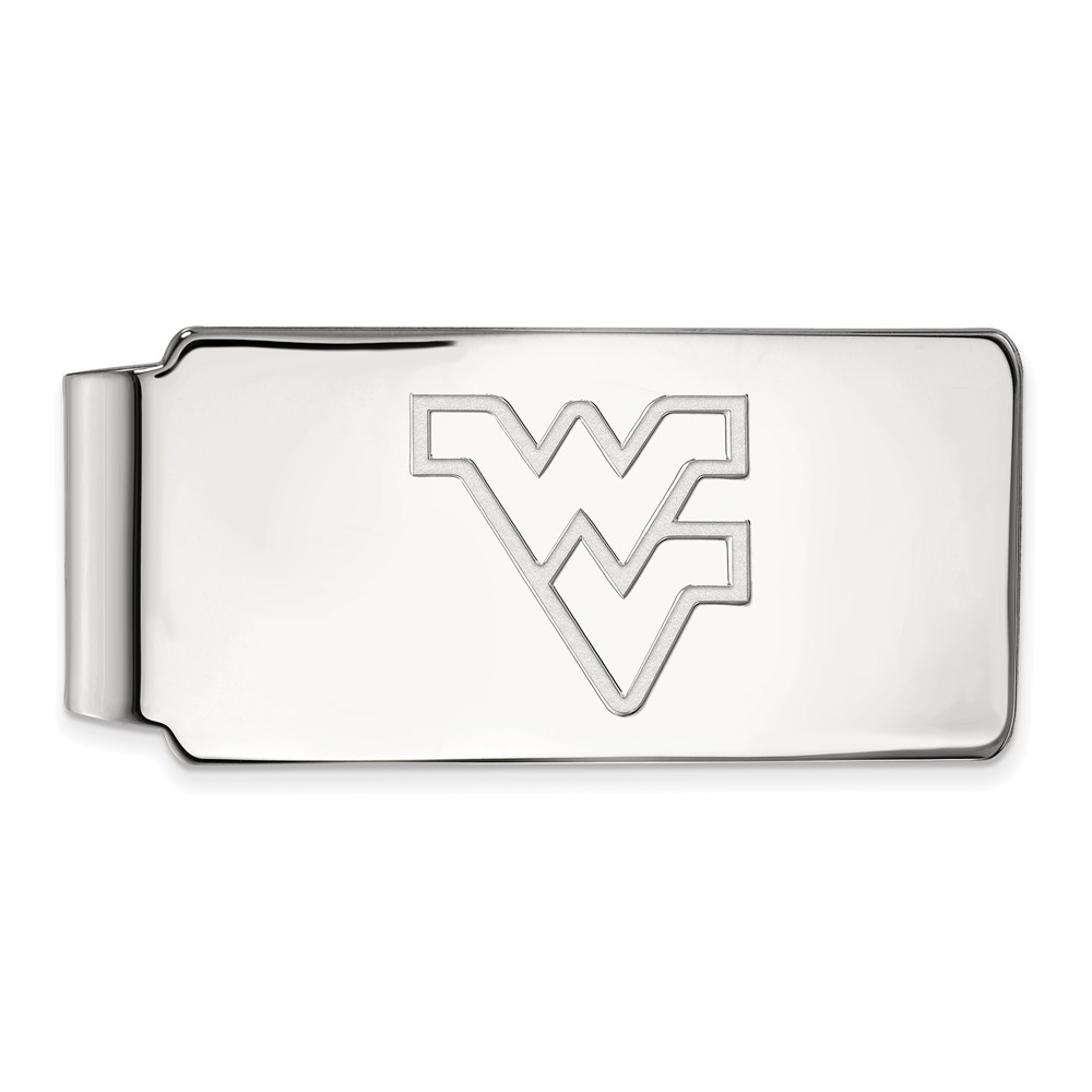 NCAA 10k White Gold West Virginia U Money Clip