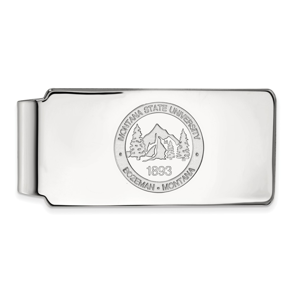 10k White Gold Montana State Crest Money Clip