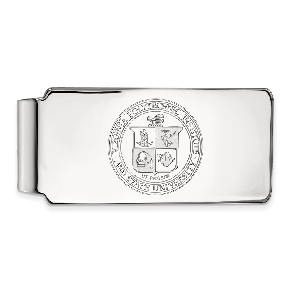 NCAA 10k White Gold Virginia Tech Crest Money Clip