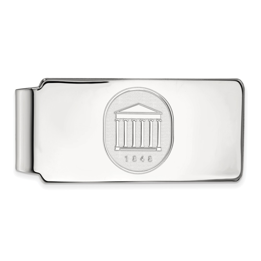 NCAA 10k White Gold U of Mississippi Crest Money Clip