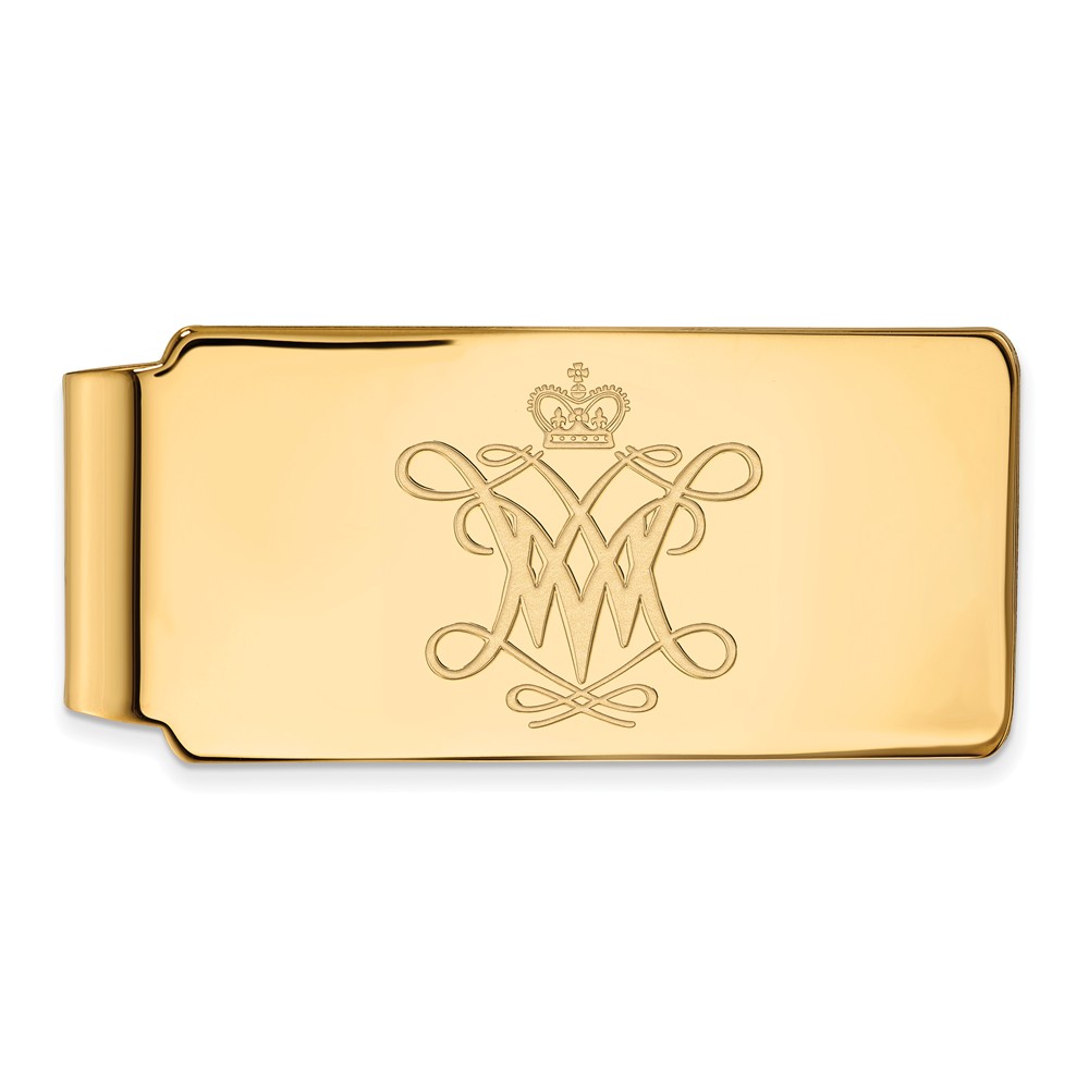 NCAA 10k Yellow Gold William and Mary Money Clip