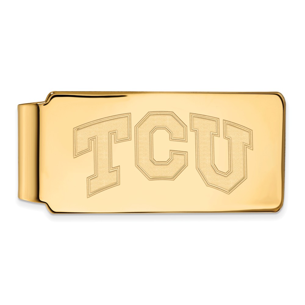 NCAA 10k Yellow Gold Texas Christian U Money Clip