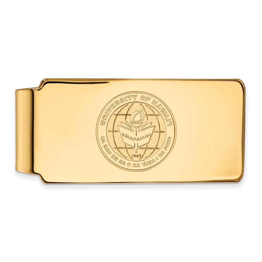 NCAA 10k Yellow Gold The U of Hawai&#039;i Crest Money Clip